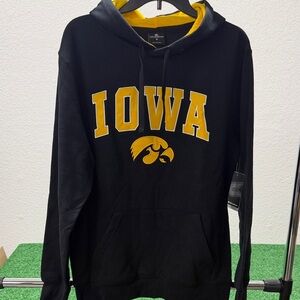 Iowa Men's Black and Gold Hoodie